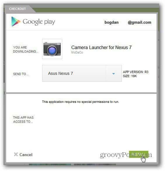 google nexus 7 instal kamera