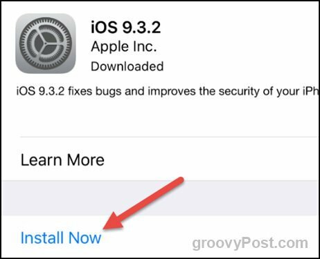 apple ios 9.3.2 instal