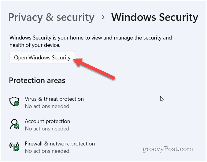 Luncurkan Keamanan Windows di Windows 11