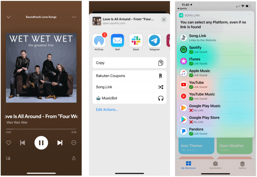 Pintasan Siri untuk Spotify Siri berbagi lagu