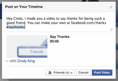 facebook terima kasih posting video dengan tag teman