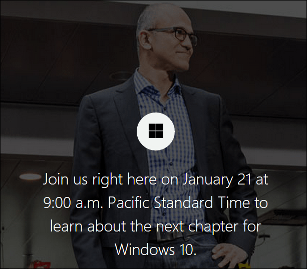 Microsoft Windows 10 Briefing Streaming Live Januari, 21