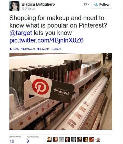tweet dari tag pinterest di dalam toko di target