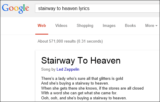 lirik google menunjukkan
