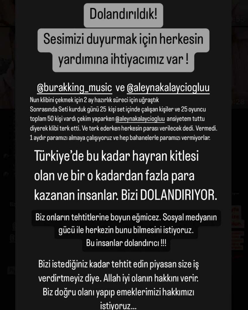 Tuduhan penipuan terhadap Burak King dan Aleyna Kalaycıoğlu