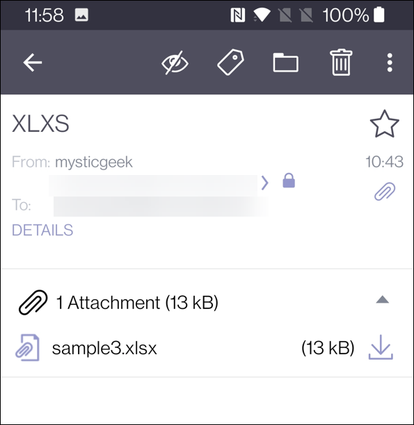 protonmail membuka file xlsx di android