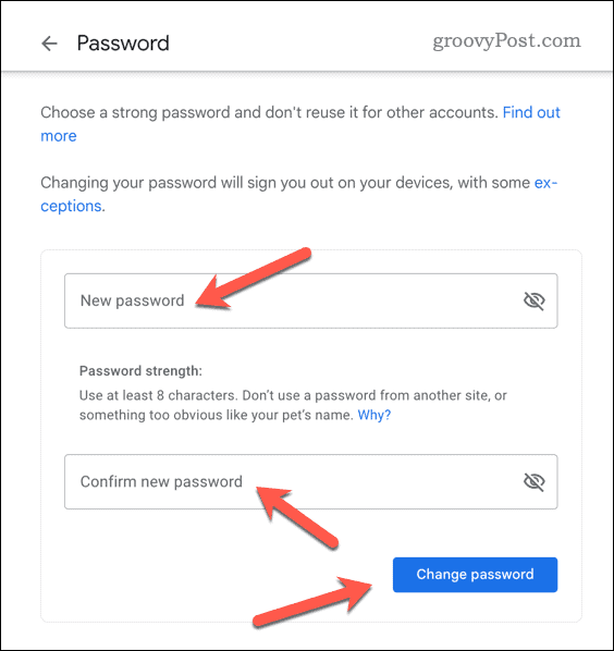 Tetapkan kata sandi Gmail baru