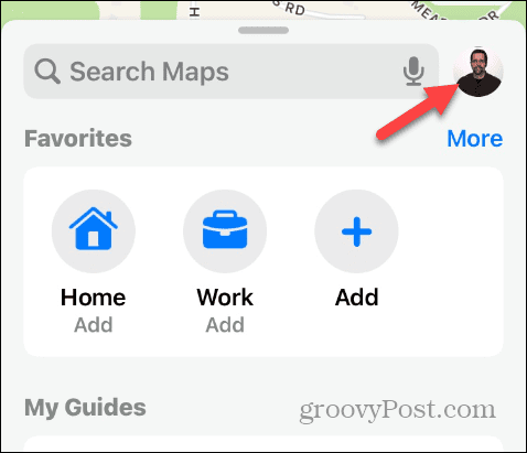 ikon akun di Apple Maps