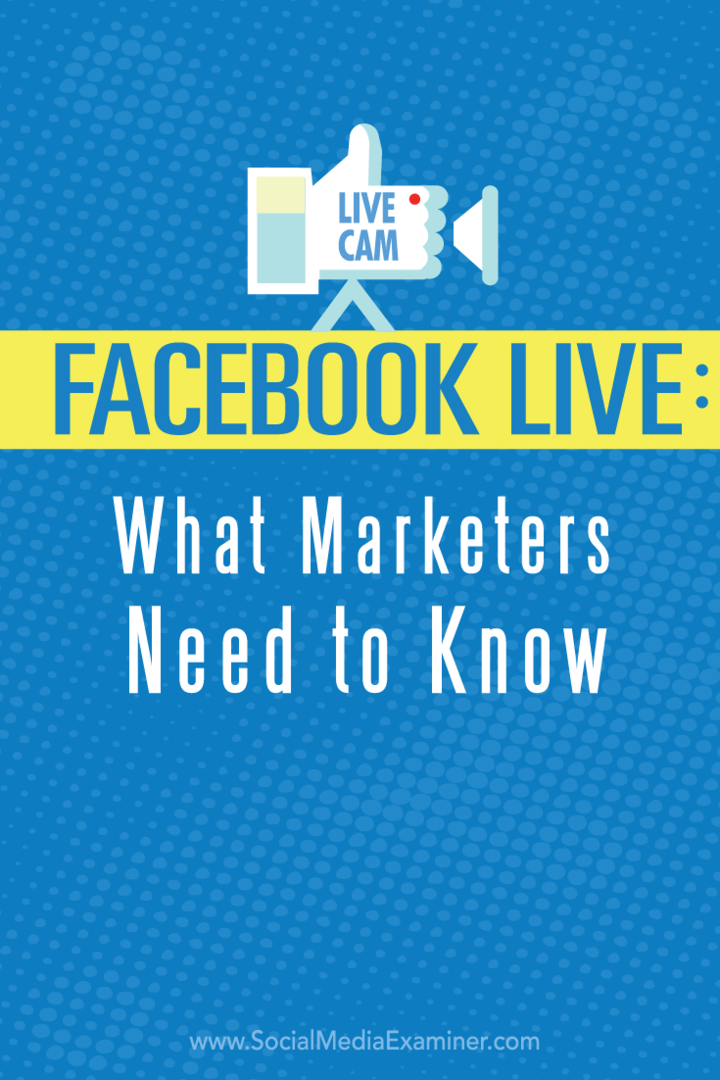 apa yang perlu diketahui pemasar tentang facebook live