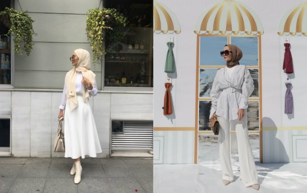 jilbab gaun putih