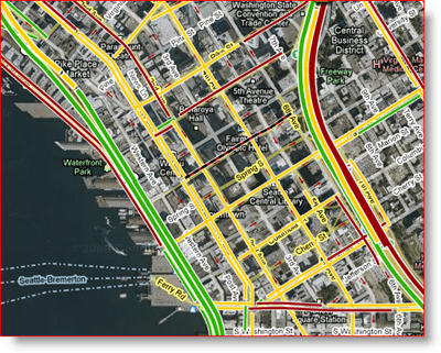 Google Map Live Arterial Map of Seattle