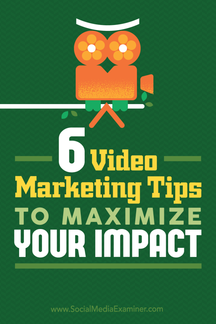 Kiat tentang enam cara pemasar dapat meningkatkan kinerja konten video Anda.