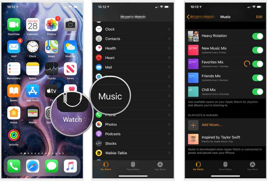 Aplikasi musik Apple Watch