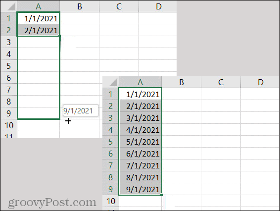 Pola Tanggal Pengisian Otomatis Excel