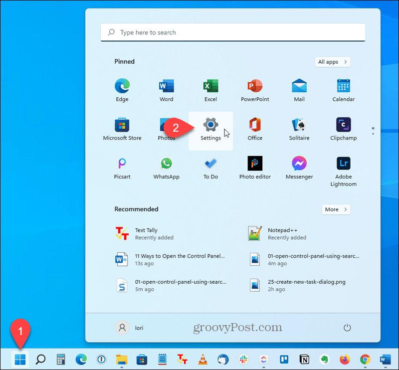 Buka aplikasi Pengaturan di Windows 11