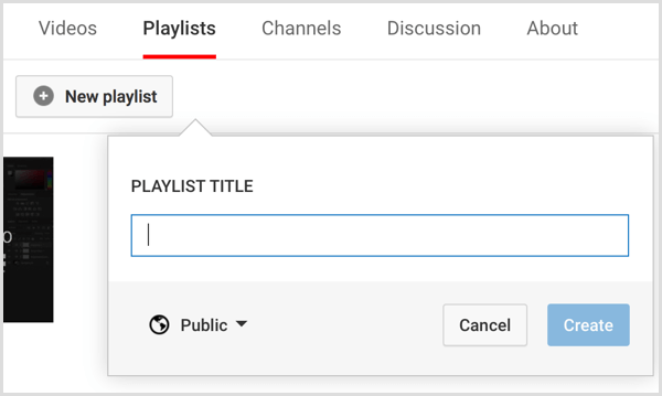 Saluran YouTube membuat playlist
