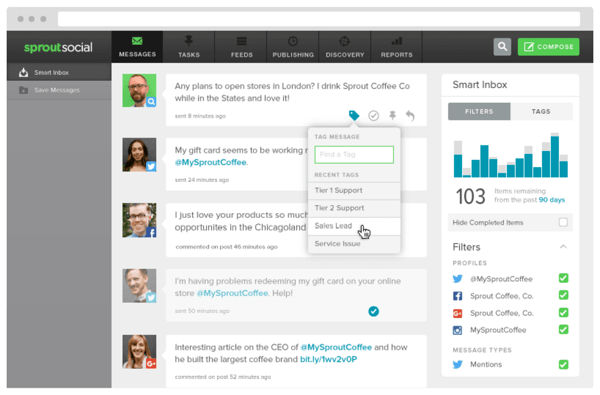 contoh tiket sosial sproutsocial