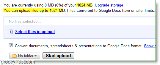 google docs batas unggahan baru 1024mb atau 1GB