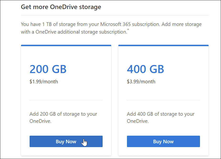 dapatkan lebih banyak Penyimpanan OneDrive