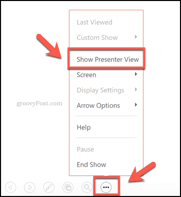 Beralih ke mode Tampilan Penyaji dalam PowerPoint