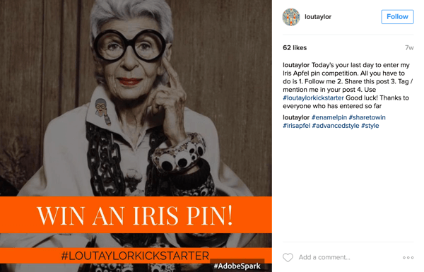 Untuk kontes hashtag Instagram, minta pengguna untuk memposting foto bersama dengan hashtag kampanye Anda.