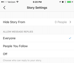 pengaturan cerita instagram