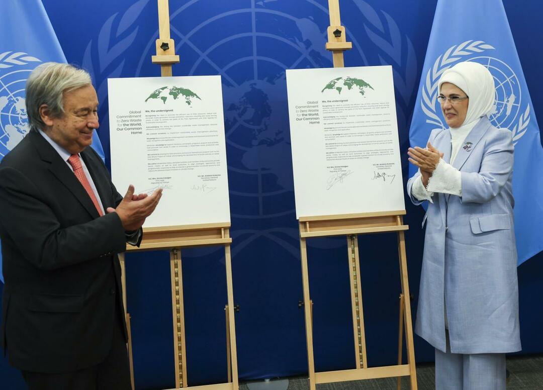 Emine Erdoğan bertemu dengan Sekretaris Jenderal PBB sebagai bagian dari proyek nol limbah