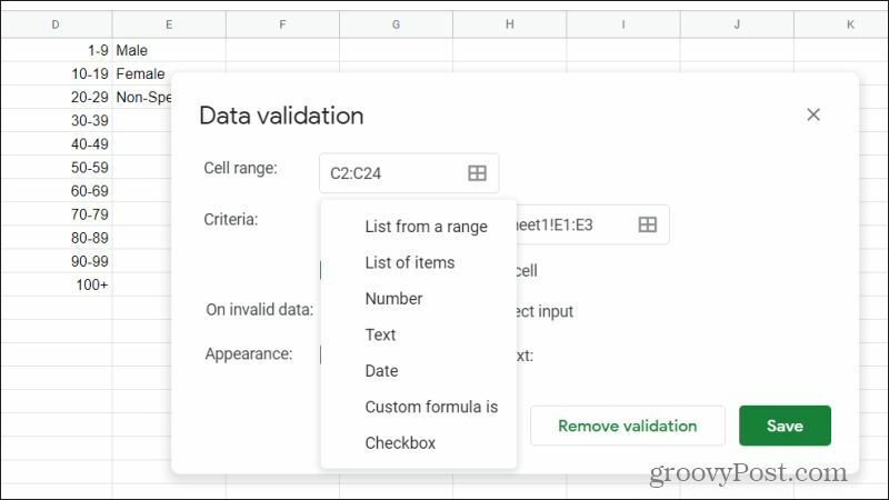 kriteria validasi data