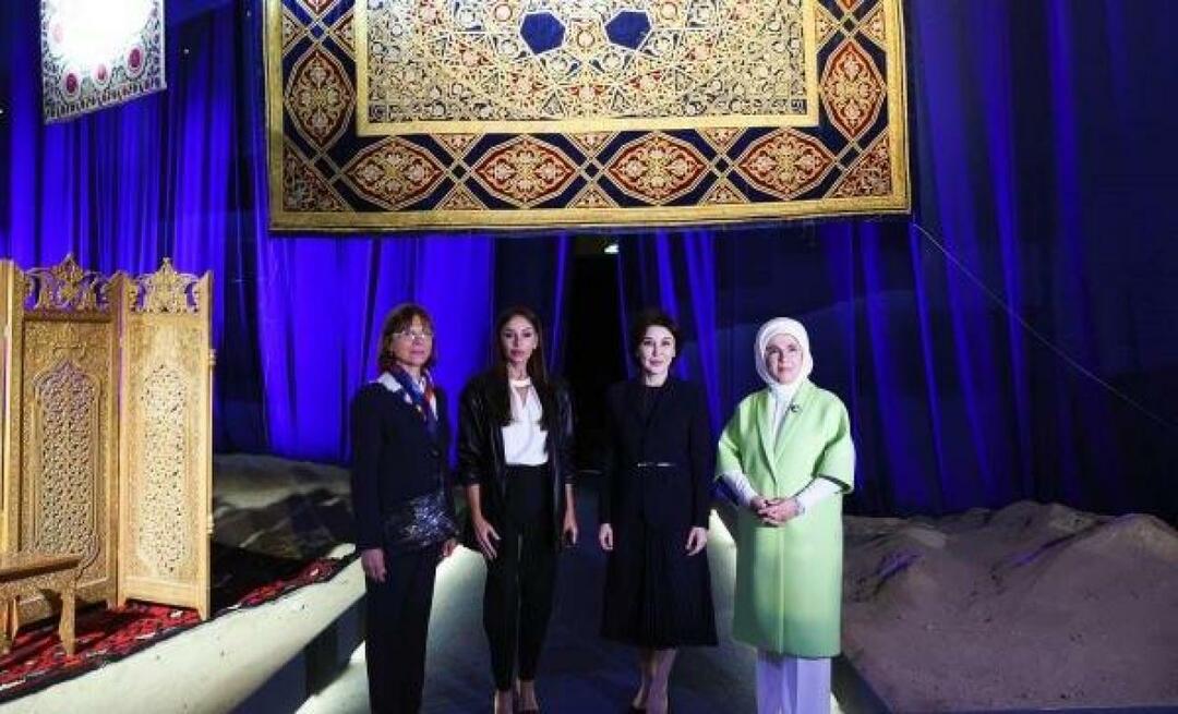 Ibu Negara Erdoğan mengucapkan terima kasih kepada Ziroat Mirziyoyeva, istri Presiden Uzbekistan