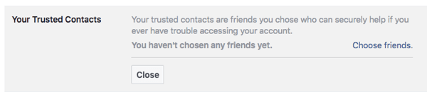 Pengaturan Keamanan Facebook membantu Anda mengontrol akses ke profil Anda, dan memilih orang untuk membantu Anda mendapatkan kembali akses jika Anda terkunci.