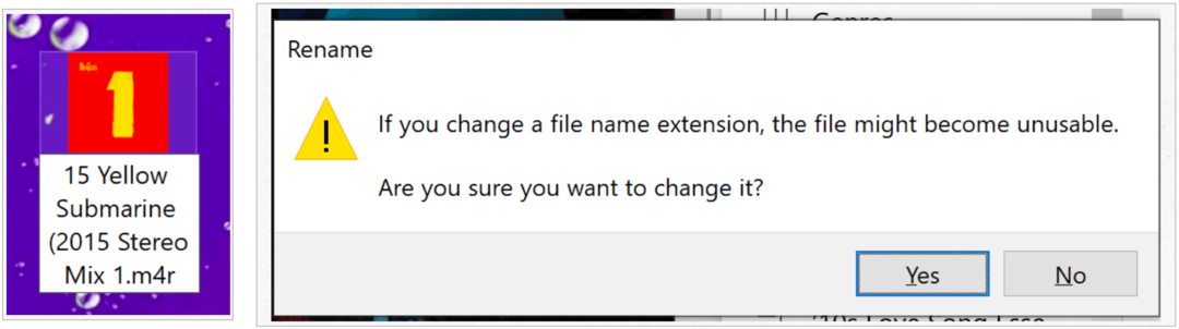 Windows mengkonfirmasi perubahan ekstensi file