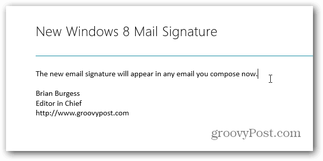 Ubah Tanda Tangan Default di Windows 8 Mail