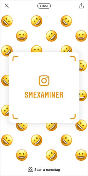 Pengguna dapat memindai nametag Instagram Anda untuk mengikuti Anda dengan cepat.