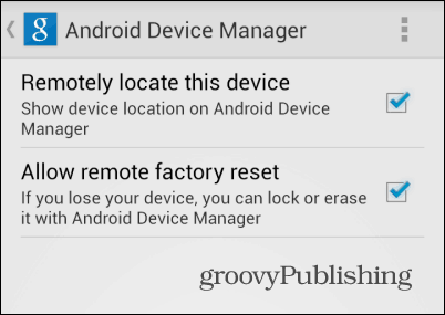 Pengaturan Android Device Manager