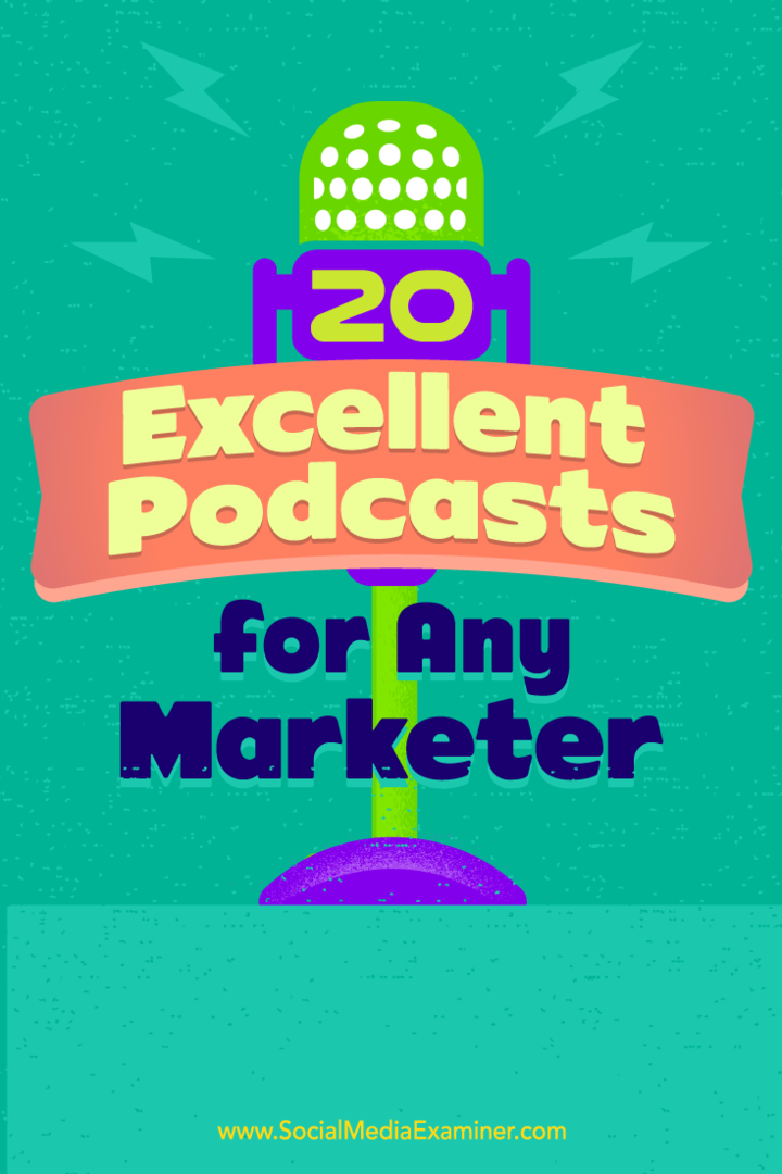 20 Podcast Sangat Baik untuk Semua Marketer oleh Ray Edwards di Social Media Examiner.