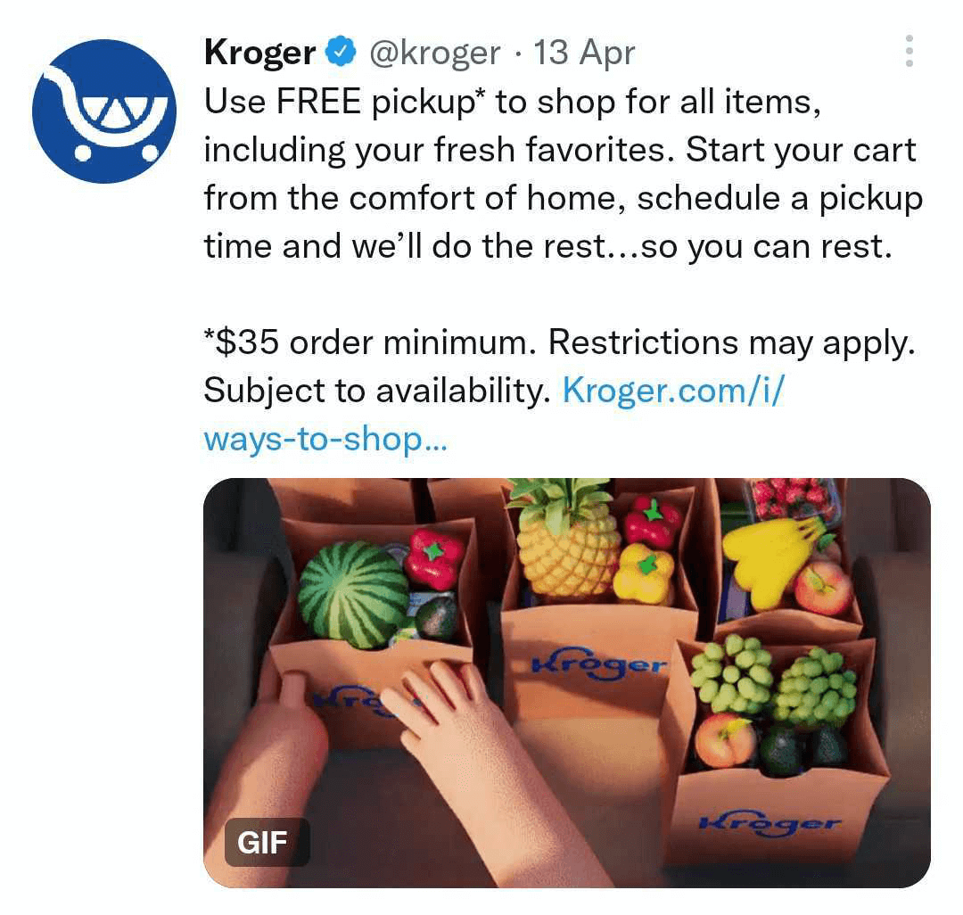 gambar tweet Kroger dengan GIF