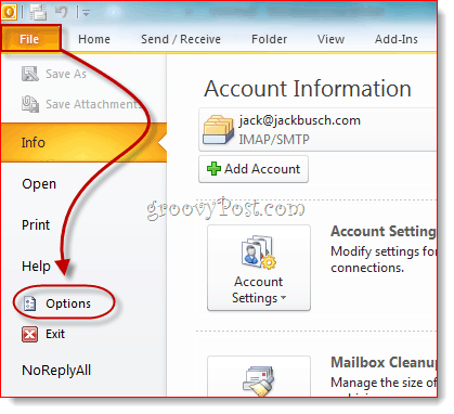 Buka Tab Pengembang di Outlook 2010