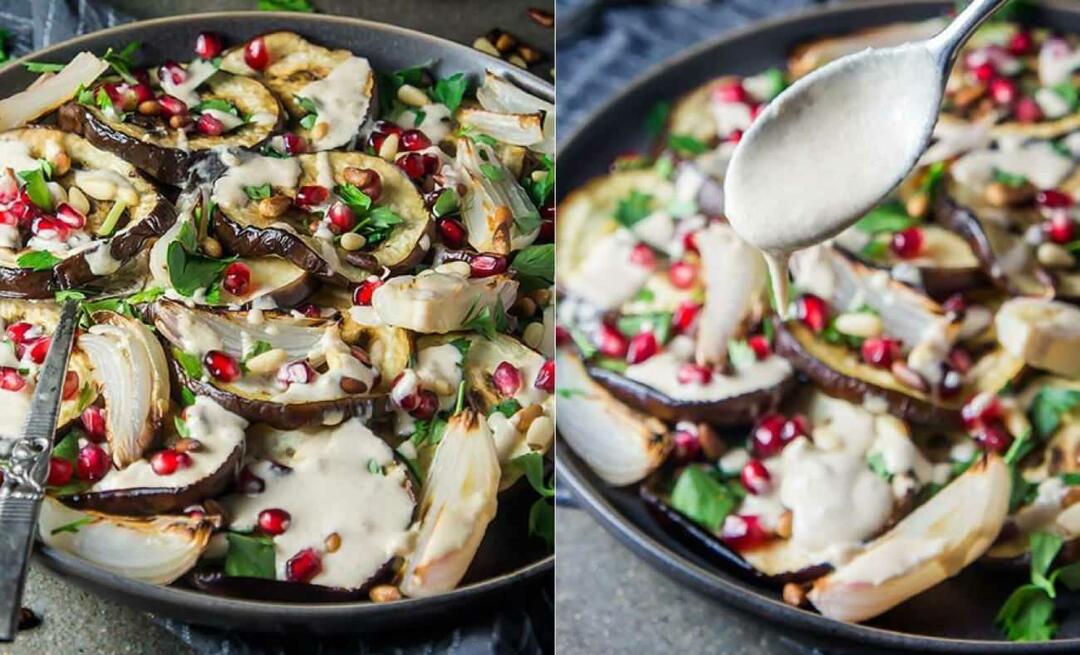 Apa yang bisa saya masak dengan terong? Resep salad terong dengan tahini! Hidangan terong yang menggelitik