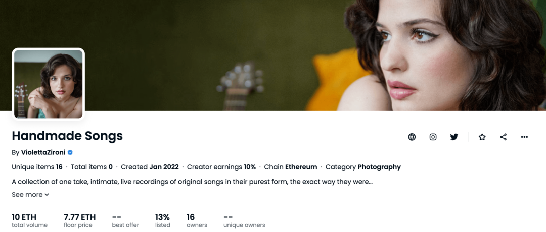Musik dan NFT: Strategi Peluncuran Violetta Zironi: Penguji Media Sosial
