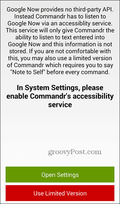 Gunakan Google Now dan Commandr untuk Mengaktifkan dan Menonaktifkan Fitur