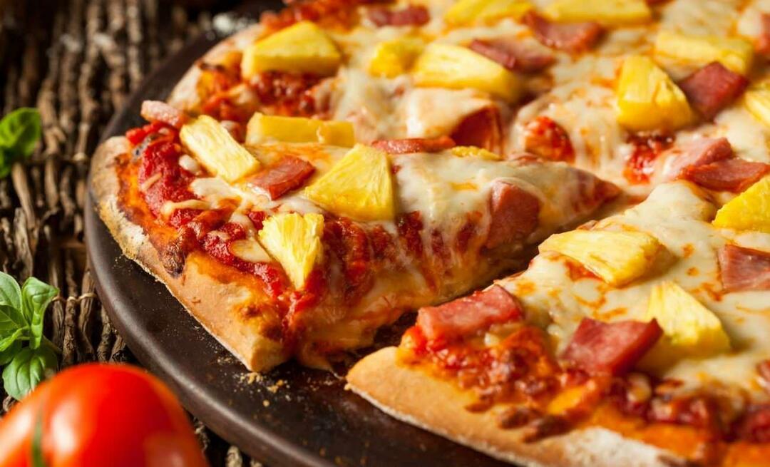 Cara membuat pizza nanas Di negara manakah pizza nanas ditemukan?