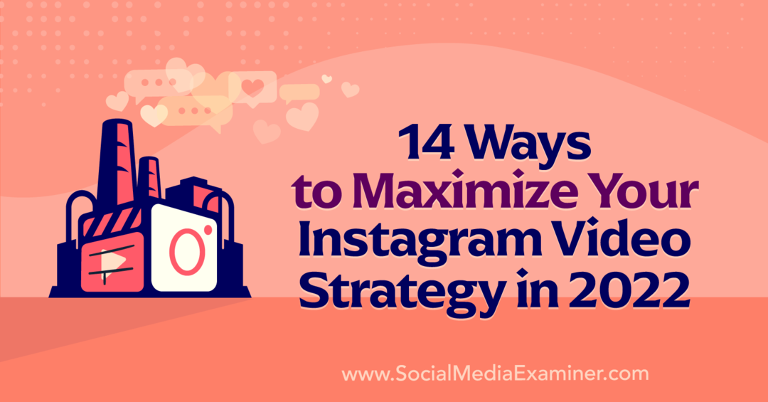 14 Cara Memaksimalkan Strategi Video Instagram Anda di Tahun 2022 oleh Anna Sonnenberg di Social Media Examiner.