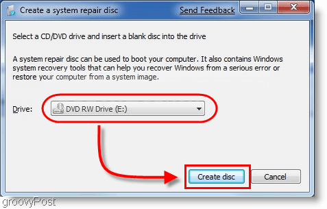 Windows 7: Buat disk perbaikan sistem