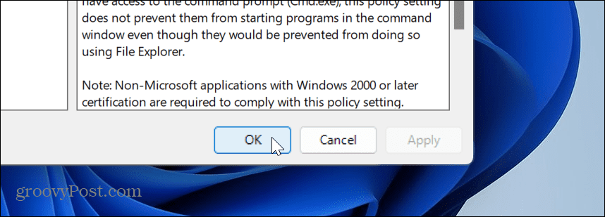 nonaktifkan PowerShell di Windows 11