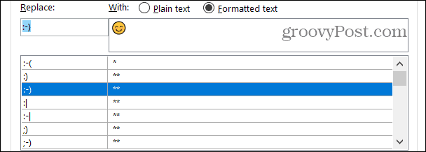 Penggantian Teks Terformat di Word di Windows