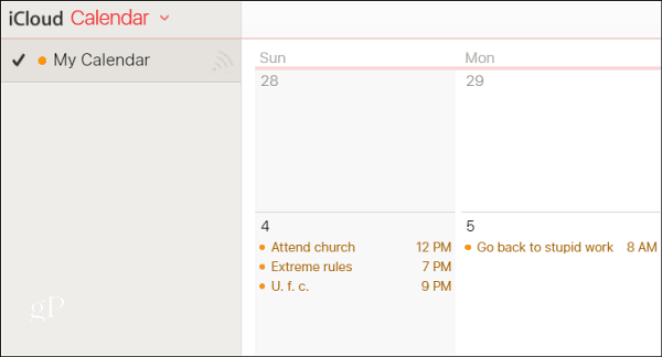 Kalender iCloud