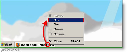 Screenshot Windows XP - Pindahkan Jendela