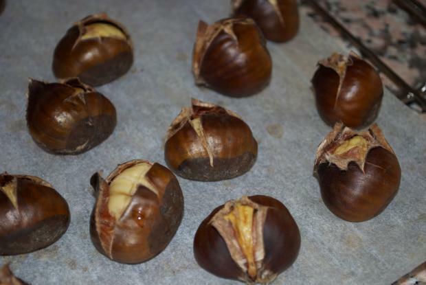 chestnut dalam oven