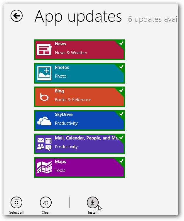 Pembaruan Aplikasi Windows 8