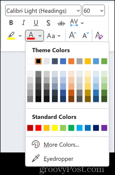 powerpoint pilih warna font